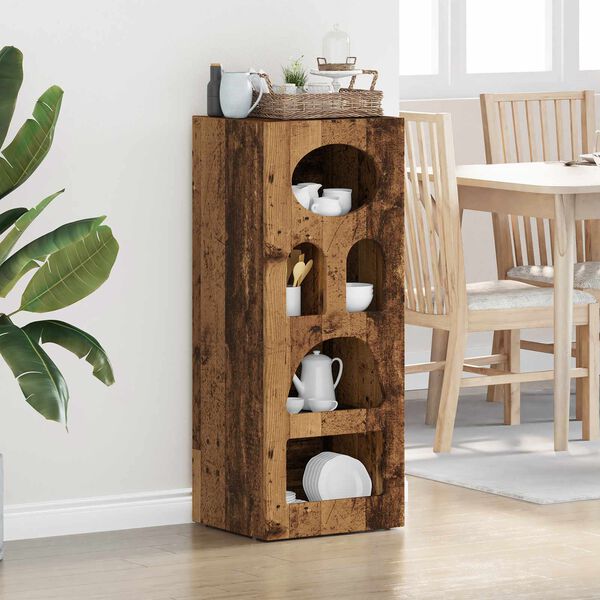 vidaXL Служебен шкаф Старо дърво 40 x 35 x 100,5 см Инженерно дърво