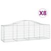 vidaXL Габионни кошници арка 8 бр 200x50x60/80 см поцинковано желязо
