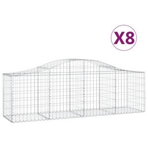 vidaXL Габионни кошници арка 8 бр 200x50x60/80 см поцинковано желязо