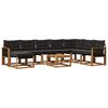 vidaXL Комплект дивани за открито 9 pcs Естествено и черно