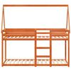 vidaXL Двуетажно легло с покрив, восъчнокафяв, 90x190 см, бор масив