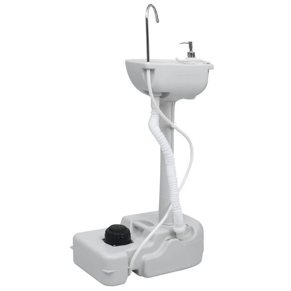 vidaXL Комплект преносими къмпинг тоалетна и мивка с резервоар за вода