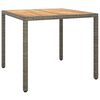 vidaXL Градинска маса Сив 90 x 90 x 75 cm полиратан