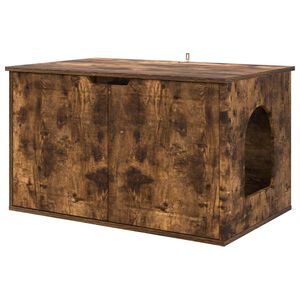 vidaXL Къща за котки Димян дъб 85 x 55 x 50,5 см Инженерна дървесина
