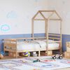 vidaXL Дневно легло с покрив, 90x190 см, борово дърво масив