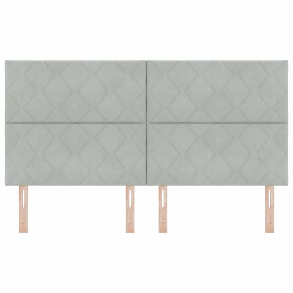 vidaXL Облегалка за глава с таблото Светлосиво 180 cm Кадифе