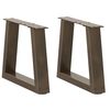 vidaXL Крака за масичка за кафе, V-образни, 2 бр., естествена стомана, 40 x (30-31,3) см, стомана