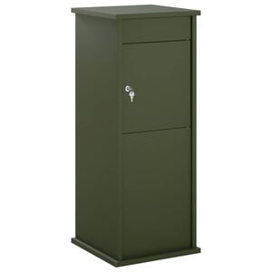 vidaXL Пощенска кутия Маслиненозелено 40 x 40 x 100 cm Стомана