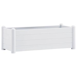 vidaXL Градинска висока леха, PP, бяла, 100x43x35 см