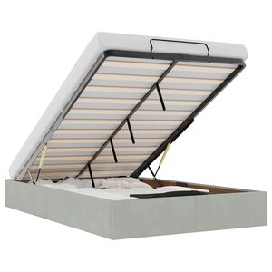 vidaXL Османска рамка за легло без матрак, светлосива 120x200см кадифе