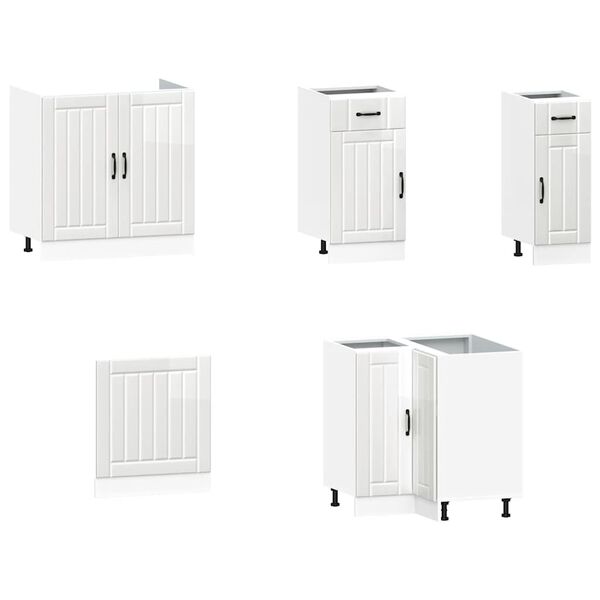 vidaXL Комплект кухненски шкафове от 11 части Lucca, инженерно дърво