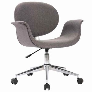 vidaXL Въртящ се трапезен стол, сив, текстил