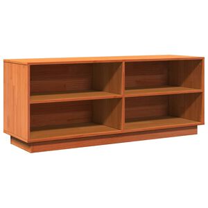 vidaXL Шкаф за обувки, восъчнокафяв, 110x34x45 см, бор масив