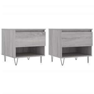 vidaXL Кафе маси, 2 бр, сив сонома, 50x46x50 см, инженерно дърво