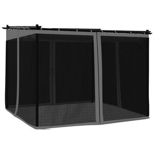 vidaXL Беседка с мрежести стени, антрацит, 3x3 м, стомана