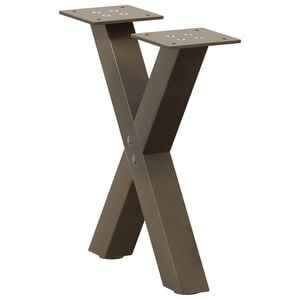 vidaXL Крака за масичка за кафе, X-образни, 2 бр., естествена стомана, 30 x (30-31) см, стомана