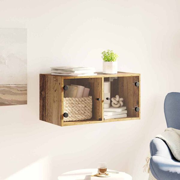 vidaXL Стенен шкаф Старо дърво 68 x 37 x 35 см Инженерно дърво