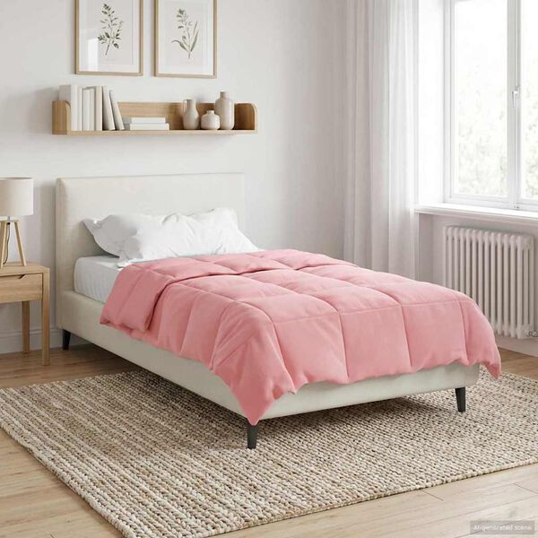 vidaXL Пълно годишно юрганче Патичено Розово 140 x 200 cm Микрофибър