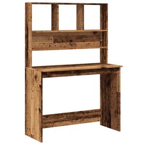 vidaXL Бюро с рафтове, старо дърво, 102x45x148 см, инженерно дърво