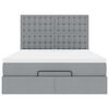 vidaXL Османска легло с матрак и LED, светлосиво, 140x200 см, плат