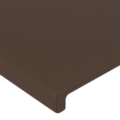 vidaXL Горна табла за легло, кафява, 103x16x78/88 см, изкуствена кожа