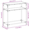 vidaXL Конзолна маса с прозрачен стъклен плот 80x35x81 см стомана