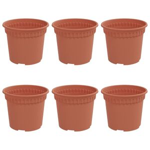 vidaXL Кръгла саксия за цветя 6 pcs Червено тухла &Oslash; 12,5 x 10 см