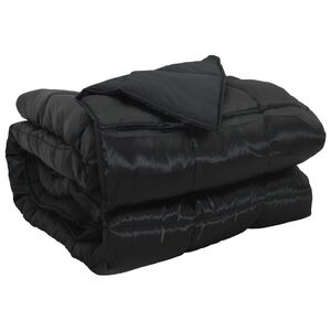 vidaXL Пълно годишно юрганче Черно 200 x 135 см Сатен и микрофибър