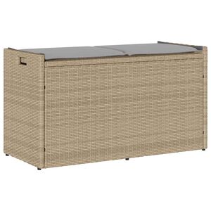 vidaXL Външна пейка за съхранение с възглавница Бежова 100 cm
