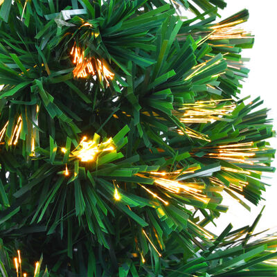 vidaXL Изкуствена коледна елха, оптично влакно, 64 см, зелена
