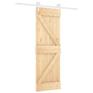 vidaXL Преплъзваща се врата Естествено и бяло 70 x 210 cm