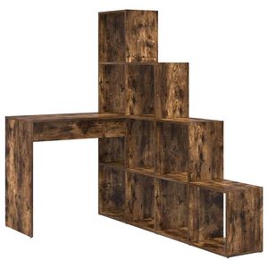 vidaXL Ъглово бюро Димян дъб 101,5 x 149,5 x 149,5 см Инженерно дърво