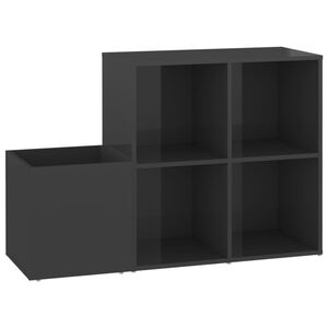 vidaXL Шкаф за обувки, сив гланц, 105x35,5x70 см, инженерно дърво