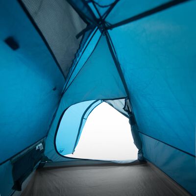 vidaXL Куполна къмпинг палатка, 2-местна, синя, водоустойчива