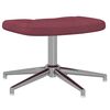 vidaXL Релаксиращ стол с табуретка, виненочервен, плат