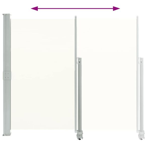 vidaXL Прибираща се странична тента, 140х300 см, кремава