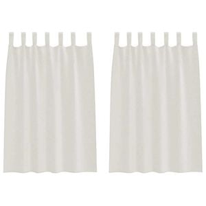 vidaXL Перде от воал С завеси 2 pcs Крем 140 x 140 cm Полиестер