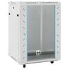 vidaXL 15U сървърен шкаф, 19", IP20, сив, 60x45x86 см
