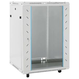 vidaXL 15U сървърен шкаф, 19", IP20, сив, 60x45x86 см