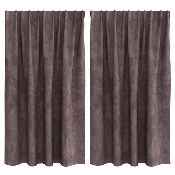vidaXL Кадифени завеси С завеси 2 pcs Кафяво 140 x 140 cm Кадифе