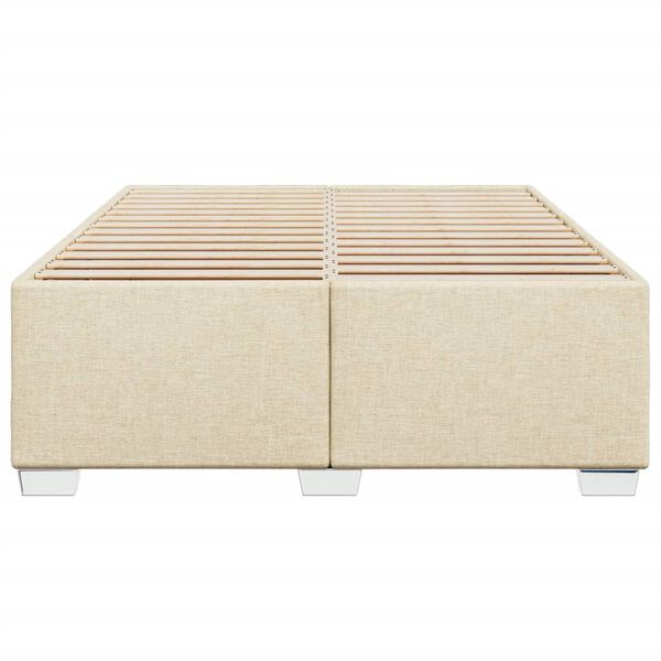 vidaXL Рамка за легло без матрак, кремава, 140x190 см, плат