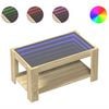 vidaXL Маса за кафе с LED, дъб сонома, 93x53x45 см, инженерно дърво