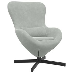vidaXL Стол яйце Светлосиво 63 x 73 x 90 см Кадифе