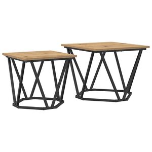 vidaXL Комплект помощни маси 2 бр. Дъб 50 x 50 x 40 cm