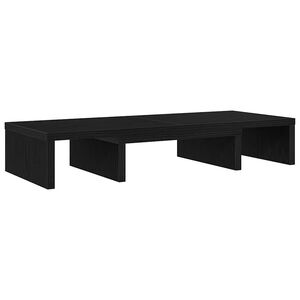 vidaXL Стойка за монитор, регулируема, черен дъб, 60x24x10,5 см, инженерно дърво