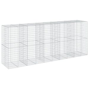 vidaXL Габионна кошница с покритие, 500x100x200 см, поцинковано желязо