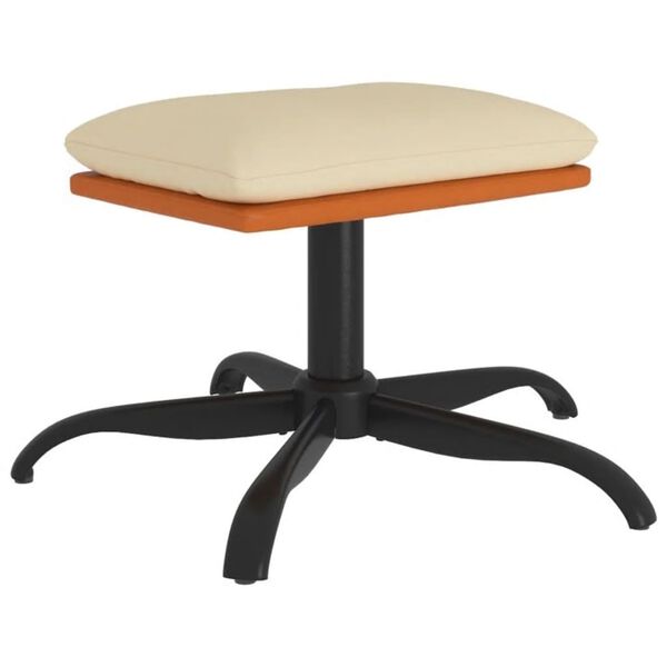 vidaXL Табуретка, кремава, 60x60x36 см, текстил и изкуствена кожа