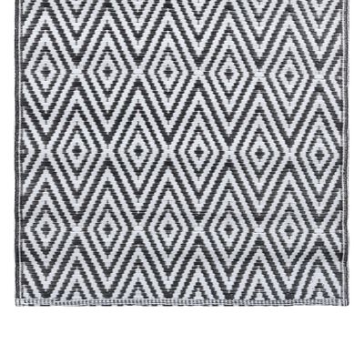 vidaXL Килим за открито, бяло и черно, 120x180 см, PP