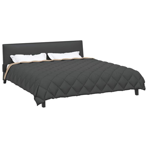 vidaXL Зимен юрган Антрацит и таупе 200 x 200 cm Микрофибър