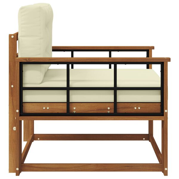 vidaXL Среден диван за открито Солидно акациево дърво Естествен